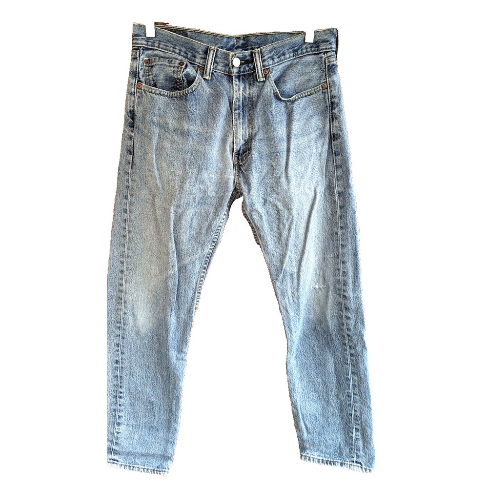 505 Levi's Men Straight Regular Fit Jeans Red Tab Label 33x32 Classic Distressed